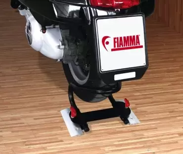 Motorcycle stabilizer support for garage floors and trailers, motorhomes and camper.