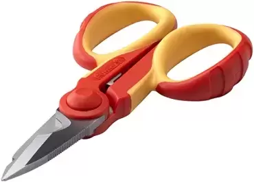 Fumasi Vanadium Steel electrician scissors with 5.75" 145 mm micro-serrated blades.