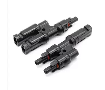 Double MC4 connector for solar panels for caravans, motorhomes and campers.