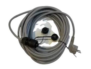 SCHUKO external connection cable 10 meters mini plug 220V for caravan, motorhome, camper and 4x4 overland battery chargers.