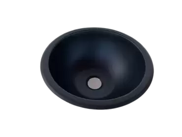 265mm black round sink for caravans, motorhomes and campers.