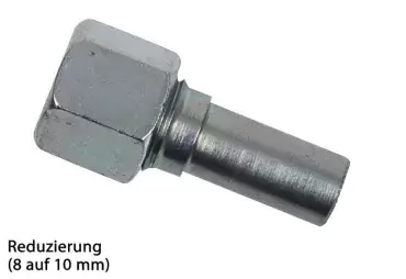 Adapter connection for gas pipes from 10 to 8 mm for caravans, motorhomes and campers.