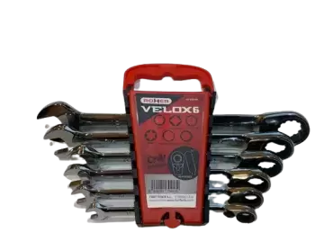 Combined fixed + reversible ratchet set, high quality Roher Velox 6 with 12 edges.