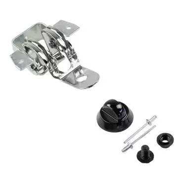 Replacement hinge kit with fixing screw for Dometic refrigerators in caravans, motorhomes and campers.