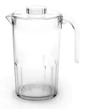 Retro multipurpose transparent 1.5 liter jug with very resistant polycarbonate lid. Suitable for household appliances.
