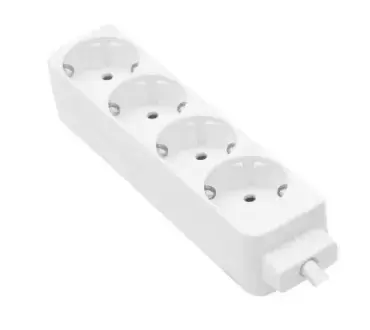 Multiple base extension cord with 4 230v/16a outlets 1.5 meter cable for multiple uses. Ref. LU-1008