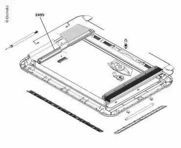 Replacement mosquito net for Dometic Heki 3/4 skylight for caravans, motorhomes and campers. - Ref. E495