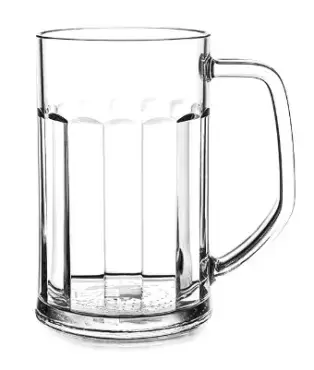 Very resistant 35cl polycarbonate beer mug. Suitable for household appliances.