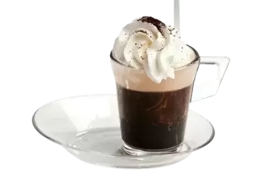 Espresso coffee cup with very resistant transparent polycarbonate plate. Suitable for household appliances.