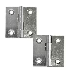 Chrome flat hinge 30x30 mm blister 2 units for motorhome, caravan and camper