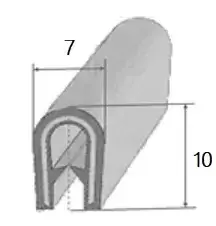 Multipurpose rubber for door seal profile for motorhome, caravan and camper.