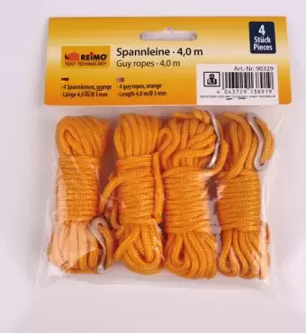 Multipurpose ropes in yellow 4 pieces 4m long 