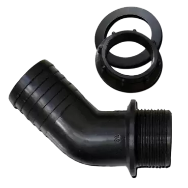 Water tank connection elbow 40 mm 45º angle