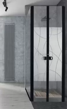 Bathroom screen with 2 folding sheets for motorhome, caravan and camper