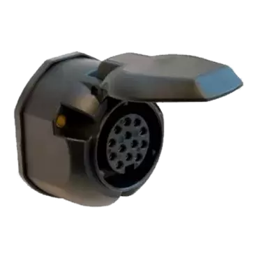 13-pole PVC pineapple plug plug with protective rubber and fog light disconnection for caravans and trailers