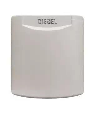 Diesel/gasoil nozzle with white magnetic lid for caravan, motorhome and camper.