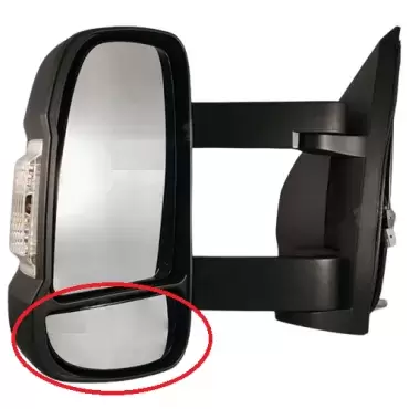Replacement lower left rearview mirror Fiat Ducato chassis 250/290 for motorhome