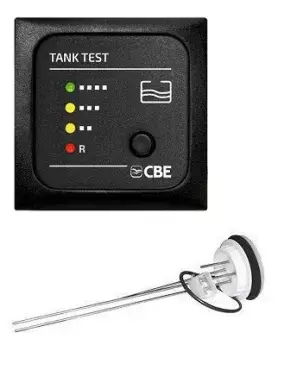 CBE gray dirty water control unit for caravan, motorhome and camper water tanks.