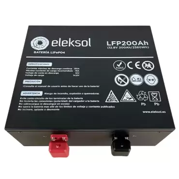 Eleksol 12.8V 200Ah Under Seat LiFePO4 Lithium Battery with Bluetooth and integrated BMS for motorhomes and campers.