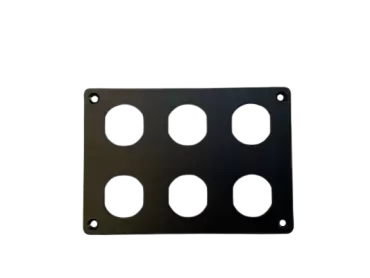 Sextuple frame for USB sockets, voltmeters, etc. of caravans, motorhomes and campers.