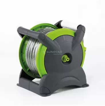 Hose reel support for water filling of 15 meters with accessories, camping caravaning.