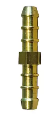 Straight metal connector for water and gas installations in caravans, motorhomes and campers.