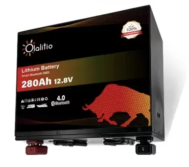 Underseat Lithium Battery 280Ah 12.8V LiFePO4 Smart BMS with Bluetooth for Motorhome and Camper.