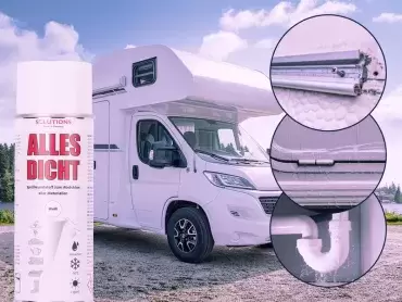 Miraculous multi-purpose plastic sealant for leaks and water inlets in spray for caravans, motorhomes and campers.