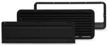 Replacement black grille for Dometic LS200 refrigerator for caravans, motorhomes and campers.