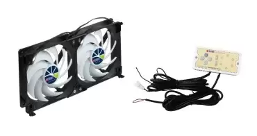 Kit of two 9cm TITAN automatic refrigerator fans, easy to install for caravans, motorhomes and campers.