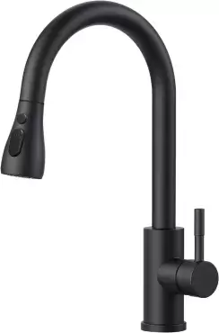 Forius Flexible single-lever mixer tap in matt black, caravans, motorhomes and campers.