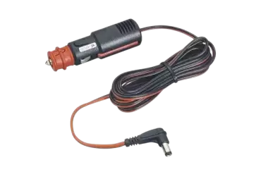 12V male socket cable with 90º angled output connector for multiple applications in caravans, motorhomes and campers.