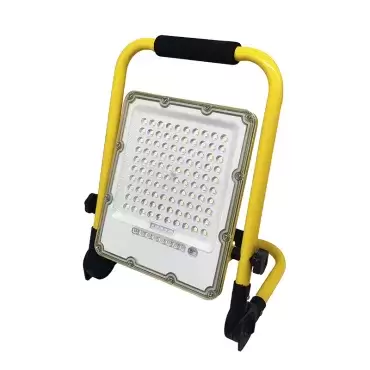 Rechargeable 50W LED projector with 3.2V LiFePO4 lithium battery, folding stand, multi-purpose, camping, caravanning and 4x4 overland.