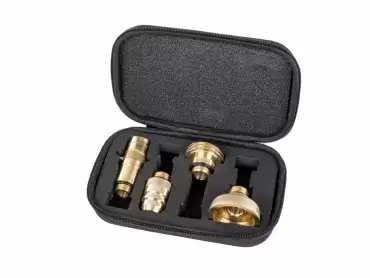 Set of adapter nozzles for refilling LPG cylinders for motorhomes, caravans and campers.