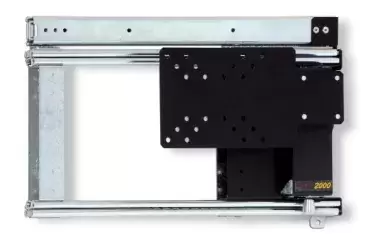 Lippert TV support with sliding right output and 220º rotation for caravans, motorhomes and campers.
