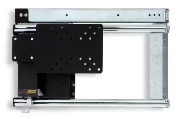 Lippert TV support with sliding left output and 220º rotation for caravans, motorhomes and campers.