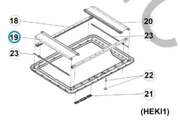 Grey mosquito net for Heki 1 skylight, dimensions 960 x 655.