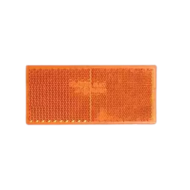 Rectangular adhesive catadioptric measuring 90x40 mm in amber for signalling.
