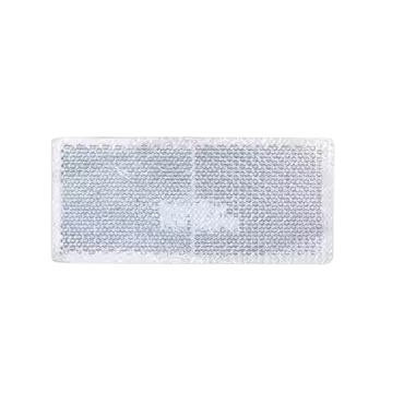 Rectangular adhesive catadioptric measuring 90x40 mm in white for signage.