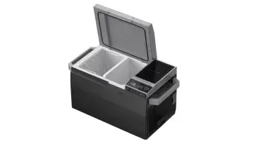 EcoFlow Glacier Portable Refrigerator with ice bucket at 12v, 24v for motorhomes, campers and 4x4 overland.