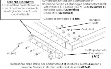 Additional kit of female type bars for installation on motorhome hitch balls.