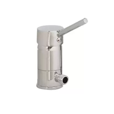 Stainless steel hot/cold shower mixer tap for caravans, motorhomes, and campers.