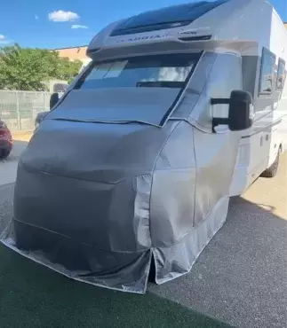 2-piece exterior insulation and blackout complete nose for Fiat, Citroen, and Peugeot models from 2002 to 2005, motorhomes, and campers. - Ref. AB104 SUP+INF