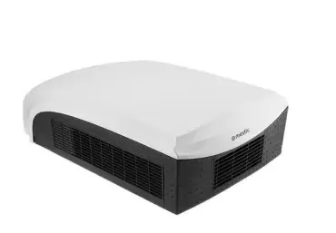 Mestic RTA-2500LW white ceiling air conditioner with an exclusive white diffuser, for caravans, motorhomes, and campers.