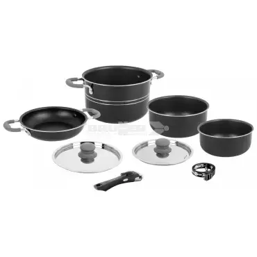 Brunner Flavor 7+1 22 cm cookware set with removable handle, camping, caravanning.