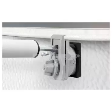 Bracket for fixing caravan awnings to be installed without screwing to the side of the caravan.