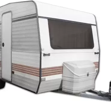 Straight rear transport box for caravan drawbar 840x620x340 mm.