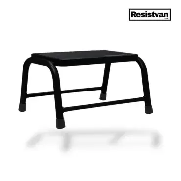 Resistvan black metal step for caravans, motorhomes and campers.