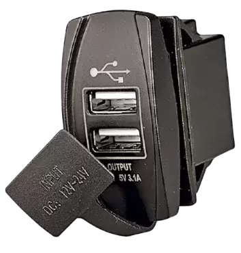 USB socket Type switch 10/30V 5 and 4.8AH for caravans, motorhomes, camper and 4x4 overland.