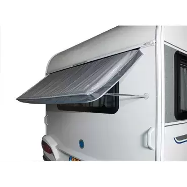 Window awning for caravan insulating from the sun, cold and heat.